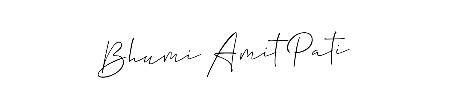 Also we have Bhumi Amit Pati name is the best signature style. Create professional handwritten signature collection using Allison_Script autograph style. Bhumi Amit Pati signature style 2 images and pictures png