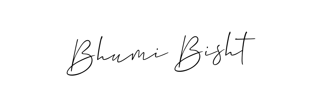 Create a beautiful signature design for name Bhumi Bisht. With this signature (Allison_Script) fonts, you can make a handwritten signature for free. Bhumi Bisht signature style 2 images and pictures png