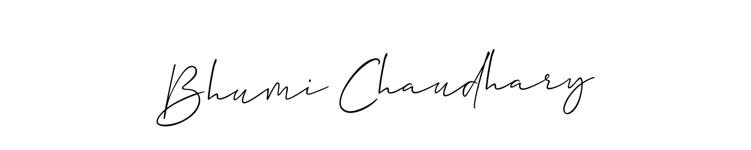 Also we have Bhumi Chaudhary name is the best signature style. Create professional handwritten signature collection using Allison_Script autograph style. Bhumi Chaudhary signature style 2 images and pictures png