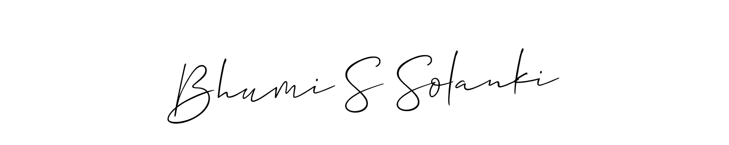 Bhumi S Solanki stylish signature style. Best Handwritten Sign (Allison_Script) for my name. Handwritten Signature Collection Ideas for my name Bhumi S Solanki. Bhumi S Solanki signature style 2 images and pictures png