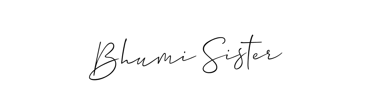 Also You can easily find your signature by using the search form. We will create Bhumi Sister name handwritten signature images for you free of cost using Allison_Script sign style. Bhumi Sister signature style 2 images and pictures png