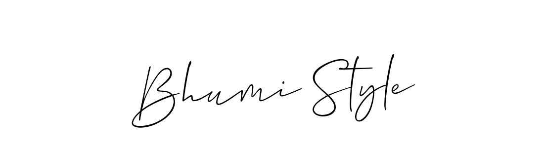 Bhumi Style stylish signature style. Best Handwritten Sign (Allison_Script) for my name. Handwritten Signature Collection Ideas for my name Bhumi Style. Bhumi Style signature style 2 images and pictures png