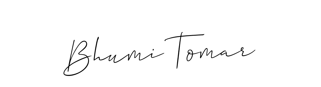 Also You can easily find your signature by using the search form. We will create Bhumi Tomar name handwritten signature images for you free of cost using Allison_Script sign style. Bhumi Tomar signature style 2 images and pictures png