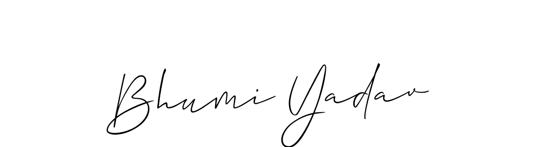 Similarly Allison_Script is the best handwritten signature design. Signature creator online .You can use it as an online autograph creator for name Bhumi Yadav. Bhumi Yadav signature style 2 images and pictures png