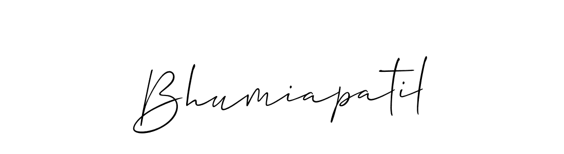 Create a beautiful signature design for name Bhumiapatil. With this signature (Allison_Script) fonts, you can make a handwritten signature for free. Bhumiapatil signature style 2 images and pictures png