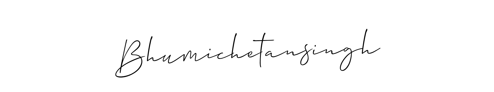 Make a beautiful signature design for name Bhumichetansingh. With this signature (Allison_Script) style, you can create a handwritten signature for free. Bhumichetansingh signature style 2 images and pictures png