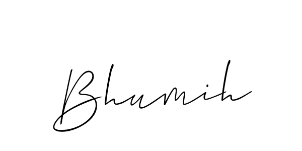 Create a beautiful signature design for name Bhumih. With this signature (Allison_Script) fonts, you can make a handwritten signature for free. Bhumih signature style 2 images and pictures png