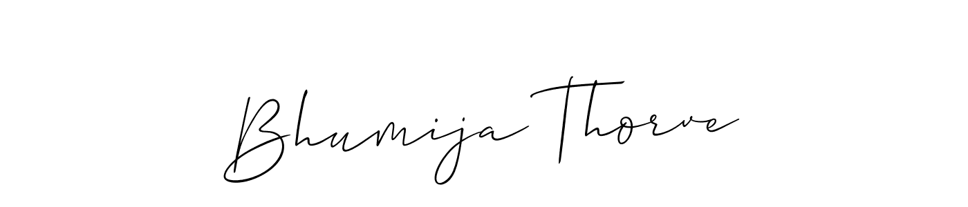 Bhumija Thorve stylish signature style. Best Handwritten Sign (Allison_Script) for my name. Handwritten Signature Collection Ideas for my name Bhumija Thorve. Bhumija Thorve signature style 2 images and pictures png