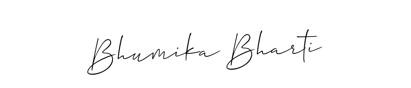 How to make Bhumika Bharti name signature. Use Allison_Script style for creating short signs online. This is the latest handwritten sign. Bhumika Bharti signature style 2 images and pictures png