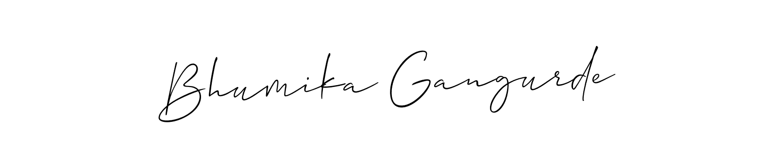 Create a beautiful signature design for name Bhumika Gangurde. With this signature (Allison_Script) fonts, you can make a handwritten signature for free. Bhumika Gangurde signature style 2 images and pictures png