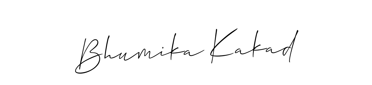 Also You can easily find your signature by using the search form. We will create Bhumika Kakad name handwritten signature images for you free of cost using Allison_Script sign style. Bhumika Kakad signature style 2 images and pictures png