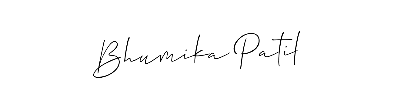 The best way (Allison_Script) to make a short signature is to pick only two or three words in your name. The name Bhumika Patil include a total of six letters. For converting this name. Bhumika Patil signature style 2 images and pictures png