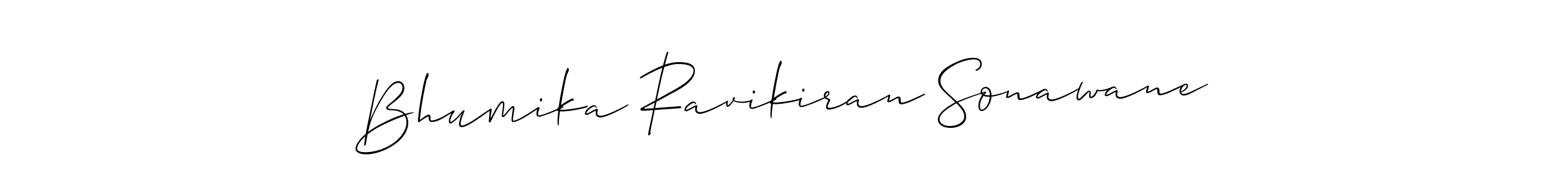Design your own signature with our free online signature maker. With this signature software, you can create a handwritten (Allison_Script) signature for name Bhumika Ravikiran Sonawane. Bhumika Ravikiran Sonawane signature style 2 images and pictures png