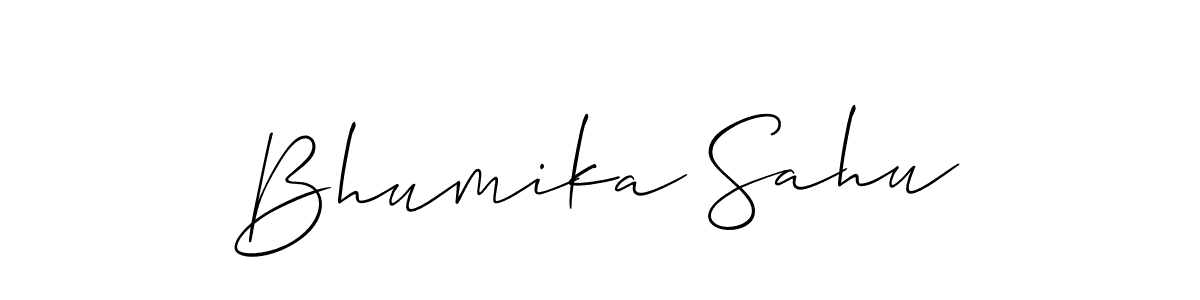 Design your own signature with our free online signature maker. With this signature software, you can create a handwritten (Allison_Script) signature for name Bhumika Sahu. Bhumika Sahu signature style 2 images and pictures png