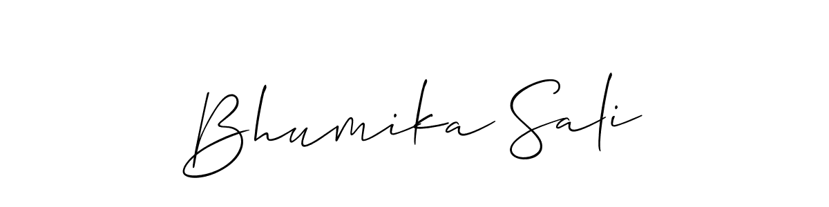Create a beautiful signature design for name Bhumika Sali. With this signature (Allison_Script) fonts, you can make a handwritten signature for free. Bhumika Sali signature style 2 images and pictures png
