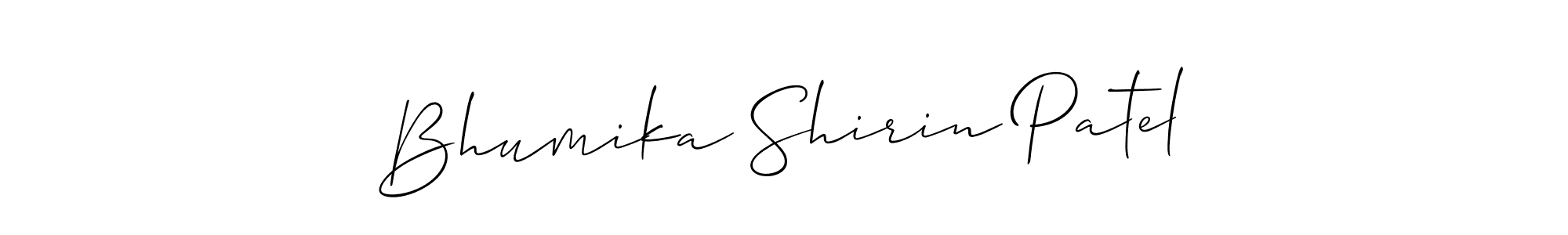 How to make Bhumika Shirin Patel signature? Allison_Script is a professional autograph style. Create handwritten signature for Bhumika Shirin Patel name. Bhumika Shirin Patel signature style 2 images and pictures png