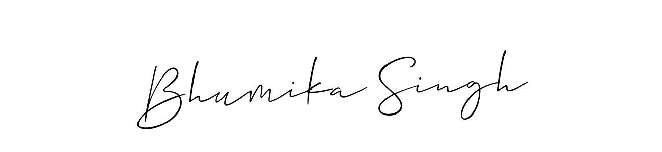 How to make Bhumika Singh name signature. Use Allison_Script style for creating short signs online. This is the latest handwritten sign. Bhumika Singh signature style 2 images and pictures png