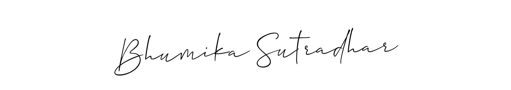 Also we have Bhumika Sutradhar name is the best signature style. Create professional handwritten signature collection using Allison_Script autograph style. Bhumika Sutradhar signature style 2 images and pictures png