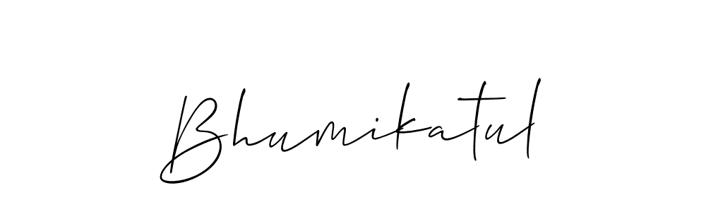 The best way (Allison_Script) to make a short signature is to pick only two or three words in your name. The name Bhumikatul include a total of six letters. For converting this name. Bhumikatul signature style 2 images and pictures png