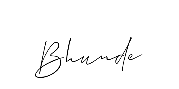 Use a signature maker to create a handwritten signature online. With this signature software, you can design (Allison_Script) your own signature for name Bhunde. Bhunde signature style 2 images and pictures png