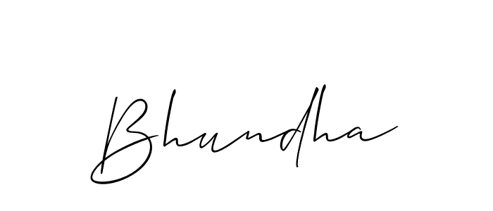 The best way (Allison_Script) to make a short signature is to pick only two or three words in your name. The name Bhundha include a total of six letters. For converting this name. Bhundha signature style 2 images and pictures png