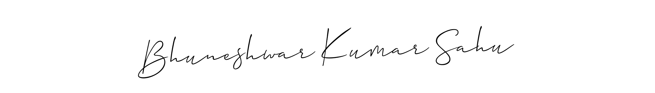The best way (Allison_Script) to make a short signature is to pick only two or three words in your name. The name Bhuneshwar Kumar Sahu include a total of six letters. For converting this name. Bhuneshwar Kumar Sahu signature style 2 images and pictures png