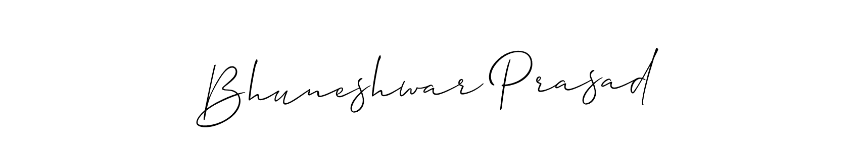 Also we have Bhuneshwar Prasad name is the best signature style. Create professional handwritten signature collection using Allison_Script autograph style. Bhuneshwar Prasad signature style 2 images and pictures png