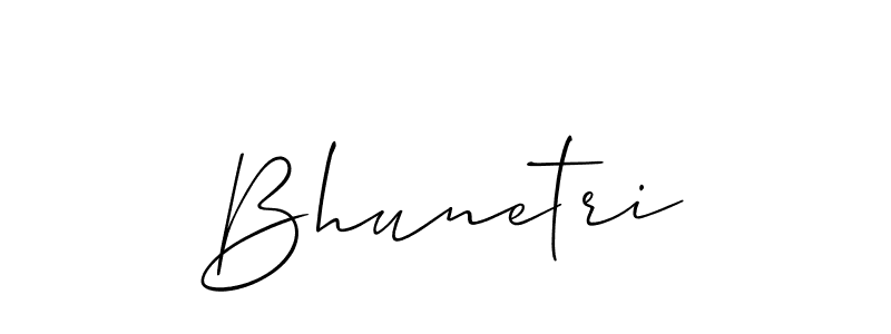 Design your own signature with our free online signature maker. With this signature software, you can create a handwritten (Allison_Script) signature for name Bhunetri. Bhunetri signature style 2 images and pictures png