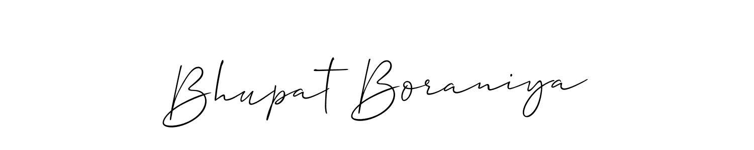 How to make Bhupat Boraniya name signature. Use Allison_Script style for creating short signs online. This is the latest handwritten sign. Bhupat Boraniya signature style 2 images and pictures png