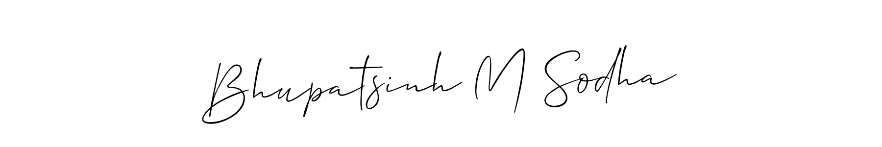 if you are searching for the best signature style for your name Bhupatsinh M Sodha. so please give up your signature search. here we have designed multiple signature styles  using Allison_Script. Bhupatsinh M Sodha signature style 2 images and pictures png