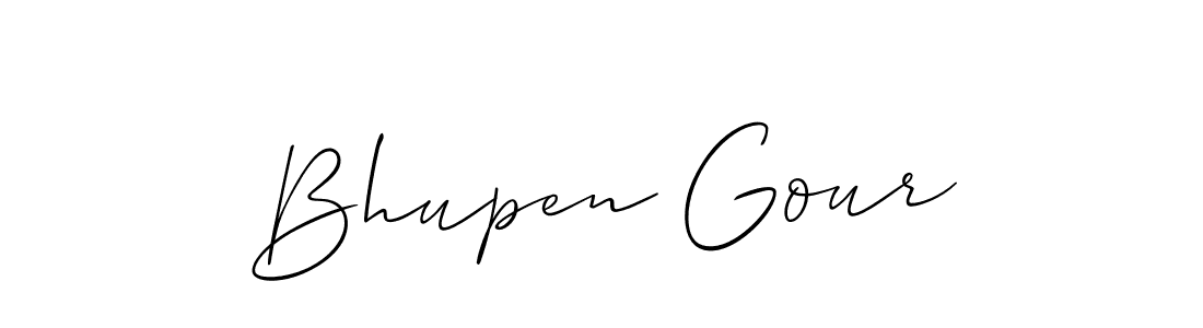 Create a beautiful signature design for name Bhupen Gour. With this signature (Allison_Script) fonts, you can make a handwritten signature for free. Bhupen Gour signature style 2 images and pictures png