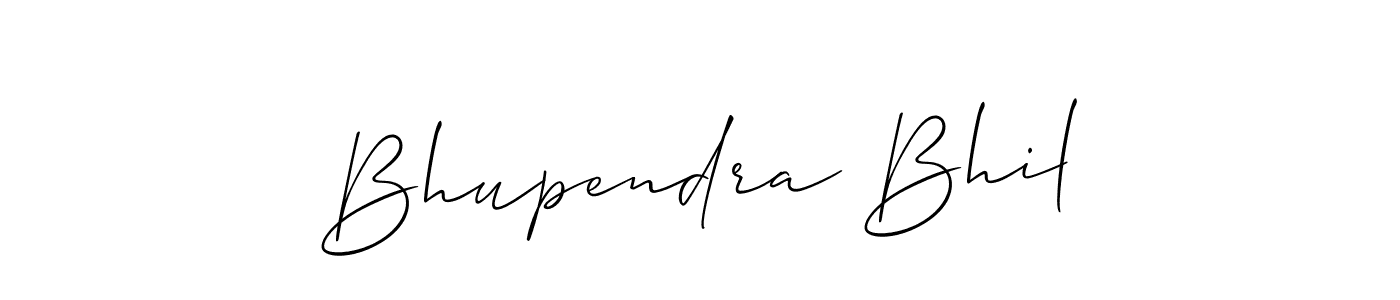 How to make Bhupendra Bhil name signature. Use Allison_Script style for creating short signs online. This is the latest handwritten sign. Bhupendra Bhil signature style 2 images and pictures png