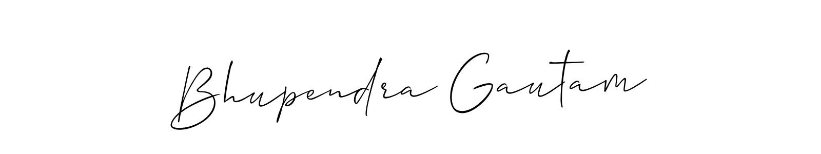 Make a beautiful signature design for name Bhupendra Gautam. With this signature (Allison_Script) style, you can create a handwritten signature for free. Bhupendra Gautam signature style 2 images and pictures png