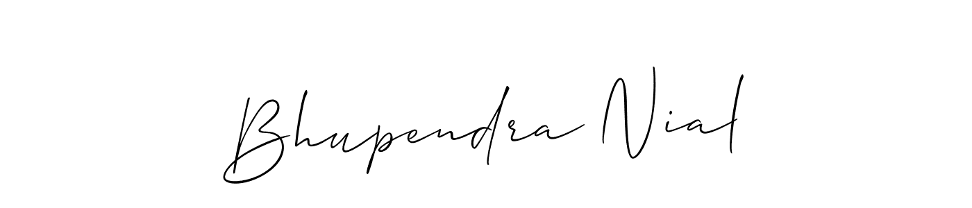 Use a signature maker to create a handwritten signature online. With this signature software, you can design (Allison_Script) your own signature for name Bhupendra Nial. Bhupendra Nial signature style 2 images and pictures png