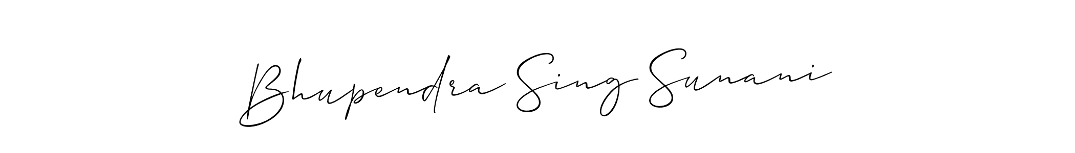 How to make Bhupendra Sing Sunani name signature. Use Allison_Script style for creating short signs online. This is the latest handwritten sign. Bhupendra Sing Sunani signature style 2 images and pictures png