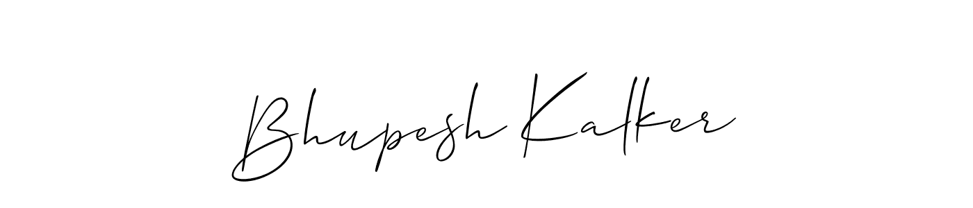 Allison_Script is a professional signature style that is perfect for those who want to add a touch of class to their signature. It is also a great choice for those who want to make their signature more unique. Get Bhupesh Kalker name to fancy signature for free. Bhupesh Kalker signature style 2 images and pictures png