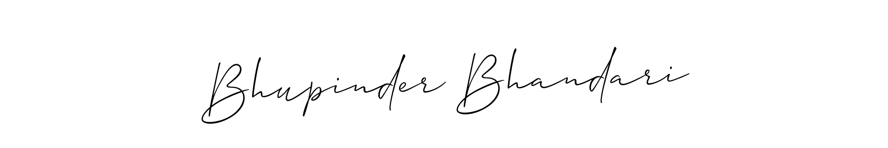 Make a beautiful signature design for name Bhupinder Bhandari. With this signature (Allison_Script) style, you can create a handwritten signature for free. Bhupinder Bhandari signature style 2 images and pictures png