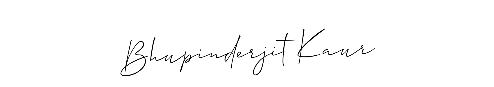 Create a beautiful signature design for name Bhupinderjit Kaur. With this signature (Allison_Script) fonts, you can make a handwritten signature for free. Bhupinderjit Kaur signature style 2 images and pictures png