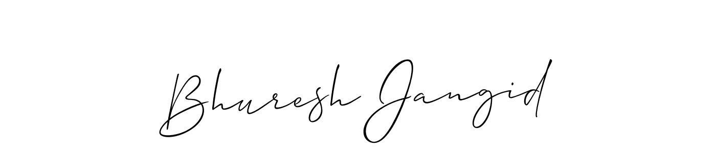 Similarly Allison_Script is the best handwritten signature design. Signature creator online .You can use it as an online autograph creator for name Bhuresh Jangid. Bhuresh Jangid signature style 2 images and pictures png