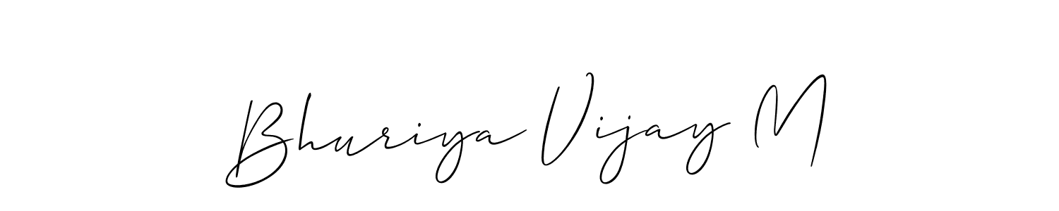 The best way (Allison_Script) to make a short signature is to pick only two or three words in your name. The name Bhuriya Vijay M include a total of six letters. For converting this name. Bhuriya Vijay M signature style 2 images and pictures png