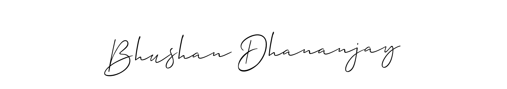 This is the best signature style for the Bhushan Dhananjay name. Also you like these signature font (Allison_Script). Mix name signature. Bhushan Dhananjay signature style 2 images and pictures png
