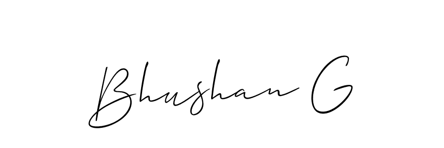 Design your own signature with our free online signature maker. With this signature software, you can create a handwritten (Allison_Script) signature for name Bhushan G. Bhushan G signature style 2 images and pictures png