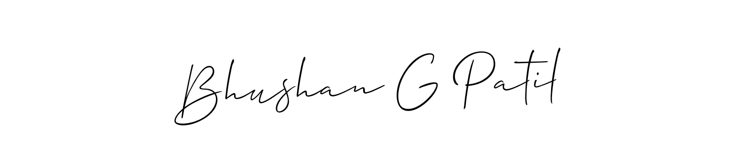 Design your own signature with our free online signature maker. With this signature software, you can create a handwritten (Allison_Script) signature for name Bhushan G Patil. Bhushan G Patil signature style 2 images and pictures png