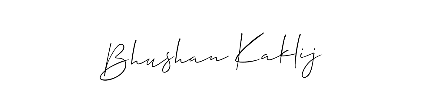 How to make Bhushan Kaklij signature? Allison_Script is a professional autograph style. Create handwritten signature for Bhushan Kaklij name. Bhushan Kaklij signature style 2 images and pictures png