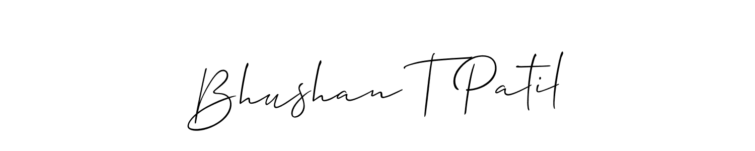 Create a beautiful signature design for name Bhushan T Patil. With this signature (Allison_Script) fonts, you can make a handwritten signature for free. Bhushan T Patil signature style 2 images and pictures png