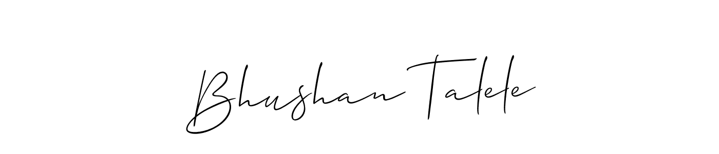 The best way (Allison_Script) to make a short signature is to pick only two or three words in your name. The name Bhushan Talele include a total of six letters. For converting this name. Bhushan Talele signature style 2 images and pictures png