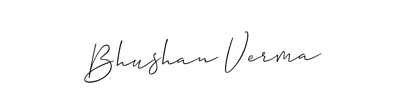 The best way (Allison_Script) to make a short signature is to pick only two or three words in your name. The name Bhushan Verma include a total of six letters. For converting this name. Bhushan Verma signature style 2 images and pictures png