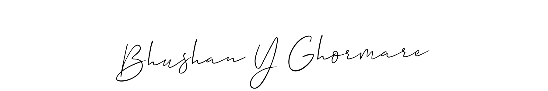 Create a beautiful signature design for name Bhushan Y Ghormare. With this signature (Allison_Script) fonts, you can make a handwritten signature for free. Bhushan Y Ghormare signature style 2 images and pictures png