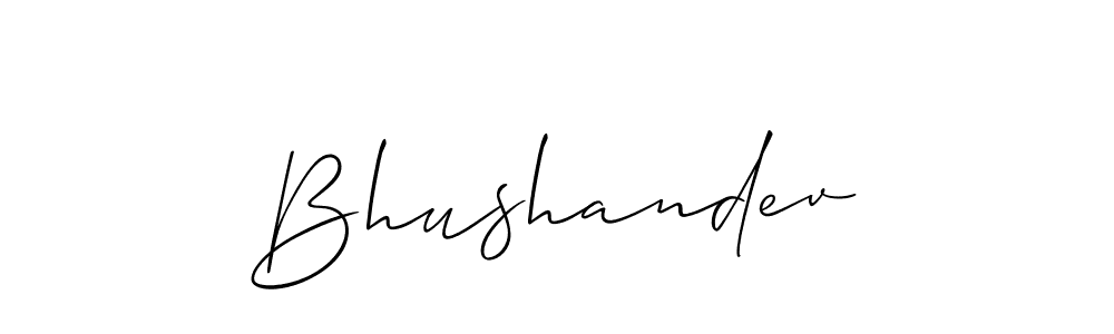 Make a beautiful signature design for name Bhushandev. With this signature (Allison_Script) style, you can create a handwritten signature for free. Bhushandev signature style 2 images and pictures png