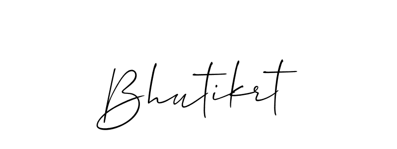 Make a beautiful signature design for name Bhutikrt. With this signature (Allison_Script) style, you can create a handwritten signature for free. Bhutikrt signature style 2 images and pictures png